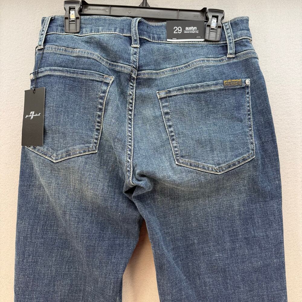7 For All Mankind Jeans Women's 29 (8) Blue Austyn Relaxed Straight Leg NWT - Picture 3 of 15